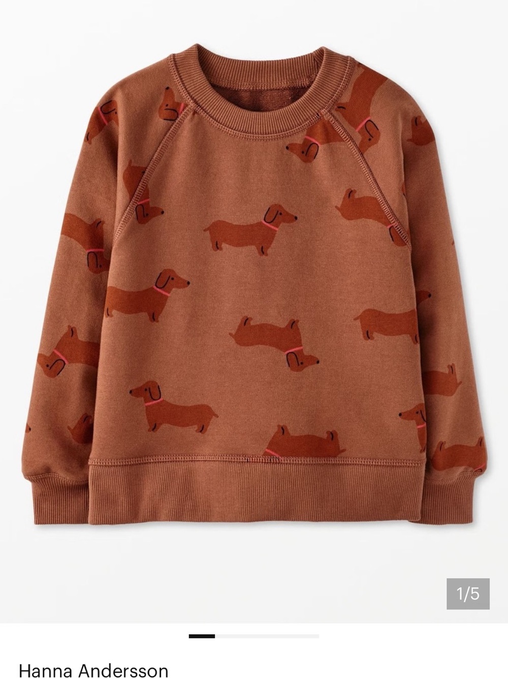 Hanna Andersson French terry wiener dog dachshund sweatshirt